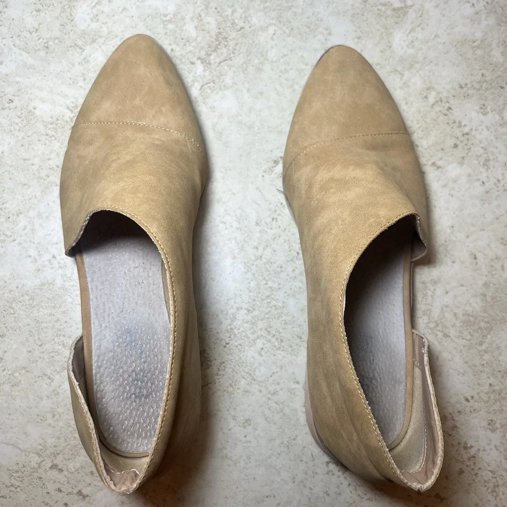Mi.im Tan D'Orsay Pointed-Toe Flats Womens Sz 6.5 Effortless‎ Contemporary Chic